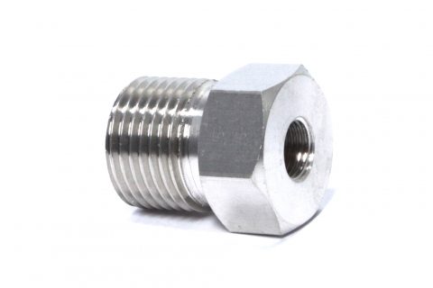 Sidevisning af adapter til engangs-CO2-cylinder
