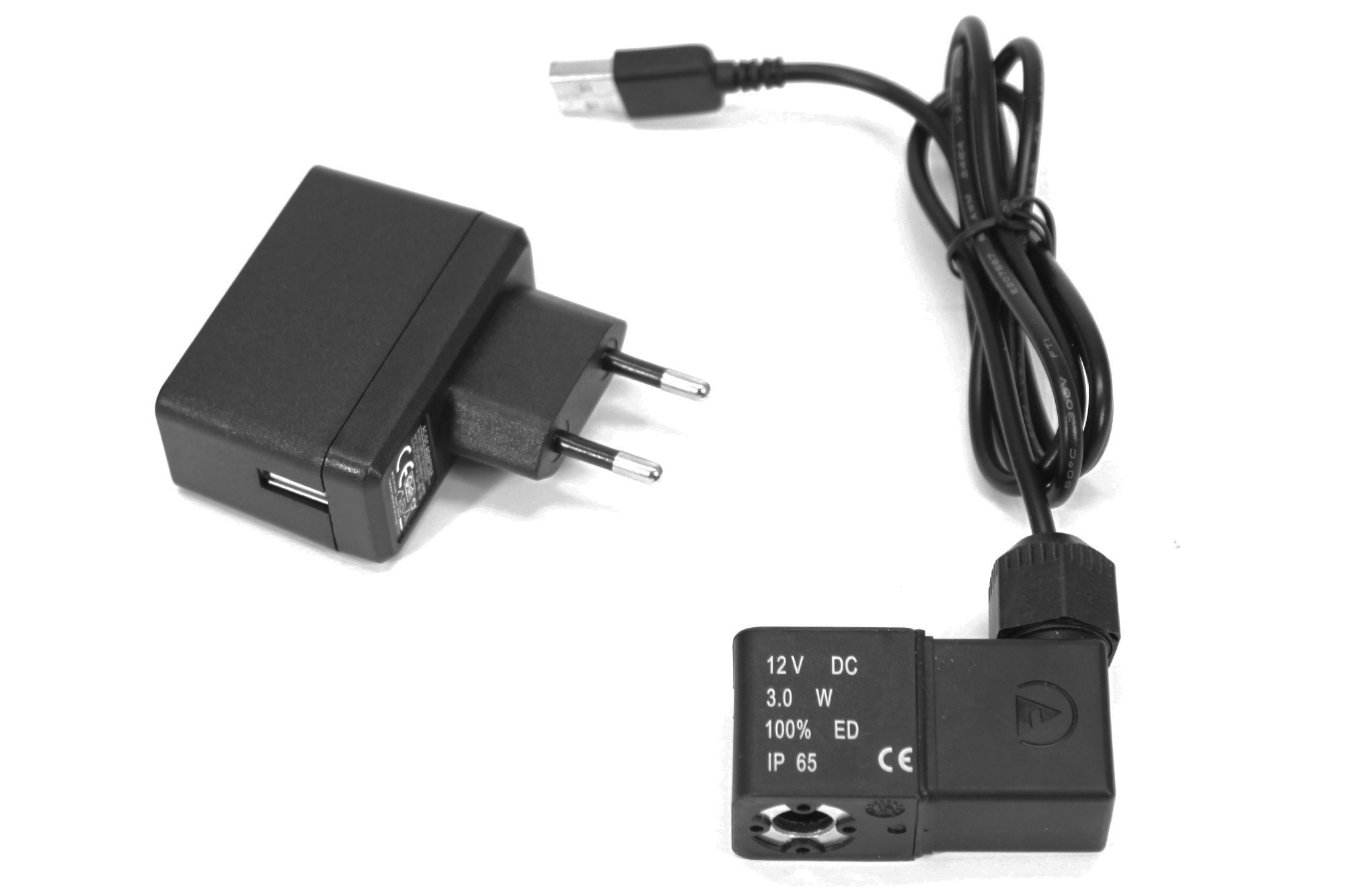 12v DC USB-magnetventil og Euro-transformer
