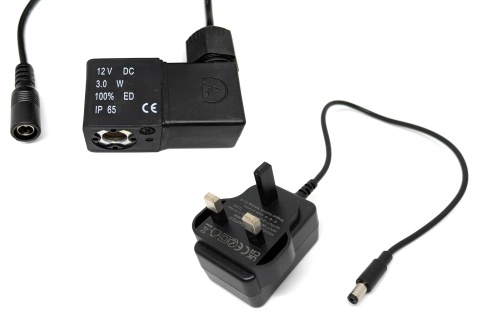 12v DC magnetspole og UK transformer