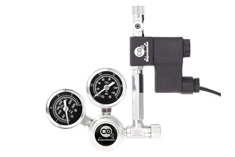 Foto af 57 mm forlængerforbindelsesregulator til magnetventil med nåleval.